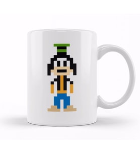 Goofy Pixel Character Kupa Bardak Porselen