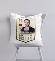 BK Gift Kişiye Özel Futbolcu Kartı Tasarımlı Kırlent Yastık-11