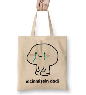 Ne Dedi incinmişsin Dedi Komik 02 Bez Çanta Uzun Saplı