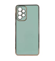 Samsung Galaxy A73 Kılıf Kenarları Gold Kamera Korumalı Renkli Pastel Silikon Açık Yeşil BARK (Açık Yeşil)