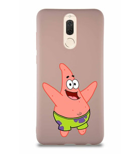 Huawei Mate 10 Lite Soft Premier Kapak Patrick Yıldız Tasarımlı Silikon Kılıf - Pudra (Şeffaf)