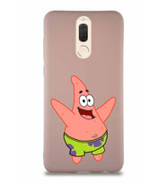 Huawei Mate 10 Lite Soft Premier Kapak Patrick Yıldız Tasarımlı Silikon Kılıf - Pudra (Şeffaf)