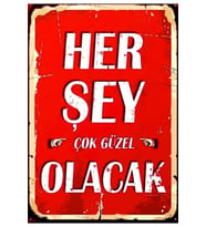 Herşey Güzel Olacak Dekoratif Retro Mdf Tablo ( Çerçeve Görünümlü )