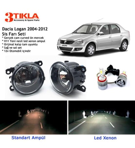 Dacia Logan Sedan 2004-2012 Beyaz Led Xenon Sis Farı Seti