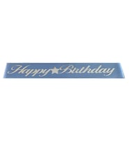 Kuşak Kurdela Happy Bırhday Mavi Gümüş .5 Mt-
