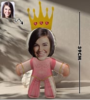 BK Gift Kişiye Özel Fotoğraflı Kraliçe Bebek Yastık, Sevgiliye Hediye, Anneler Günü Hediyesi, Anneye Hediye