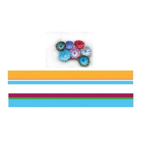 Koyu Sarı - Mavi / Mürdüm - mavi Renk Geçişli, Çizgili Quilling Kağıdı