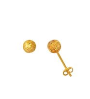 22 Ayar Yıldız Kumlu Top Altın Küpe 6 mm.