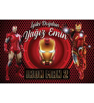 Iron Man Temalı Doğum Günü Afişi
