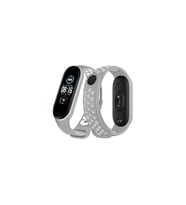 Xiaomi Mi Band 4 Spor Delikli Kordon - Gri-Beyaz