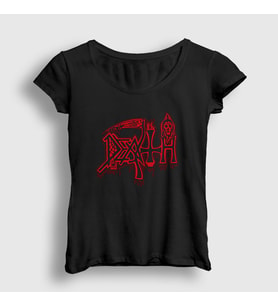Presmono Kadın Siyah Logo V2 Death T-Shirt 138188tt