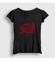 Presmono Kadın Siyah Logo V2 Death T-Shirt 138188tt