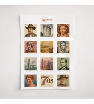 Retro İnsan Figürleri Sticker Seti (1 adet A6)  Planlayıcı, Ajanda, Scrapbook Çıkartma (Çok Renkli)