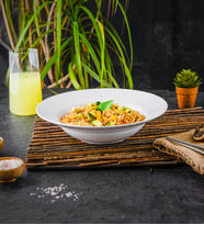 Ahşap Chopstick Ve Noodle Makarna Tabağı Set (Beyaz)