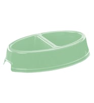 Çiftli Oval Kedi/Köpek Küçük Mama Kabı Yeşil