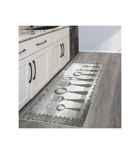 Rovigo Home Dijital Baskı Yıkanabilir Kaymaz Taban Mutfak Halısı RVG2078 (Gri)