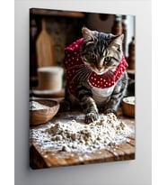 Kanvas Tablo Un Yoğuran Kedi