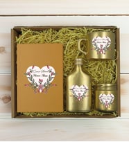 BK Gift Kişiye Özel İsimli DTF Anne Temalı Gold Defter & Kahve Fincanı & Kolonya & Mum Hediye Seti-5, Anneye Hediye, Anneler Günü Hediyesi