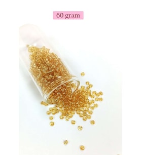 Dökme Cam Kum Boncuk (8/0) 3 mm - 60 Gram - Şeffaf Koyu Sarı - BNC217