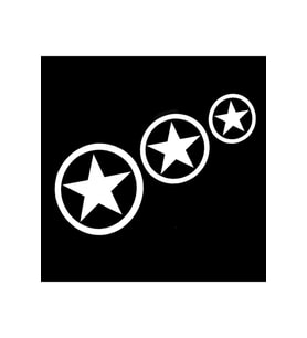 Askeri Yıldız Oto Sticker 3'Lü Beyaz 22*10 Cm
