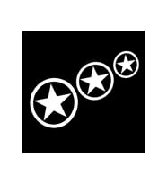 Askeri Yıldız Oto Sticker 3'Lü Beyaz 22*10 Cm
