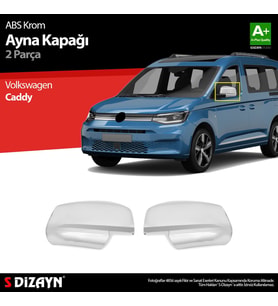 S-Dizayn Volkswagen Caddy ABS Krom Ayna Kapağı 2 Prç 2020 Üzeri