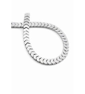 Hematit Taşı Çavuş Kesim Parlak Gümüş 6x3mm Doğal Taş Dizi