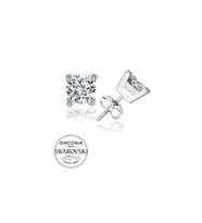 Gümüş Swarovski Zirconia Taşlı Tektaş Kadın Gümüş Küpe