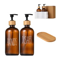 Mien 2 li Amber Bambu Standlı Hands&dishes Sıvı Sabunluk Seti 2069701-O