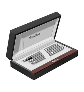 İsme Özel Scrikss 722W Üçlü Set Balıksırtı Desenli Krom