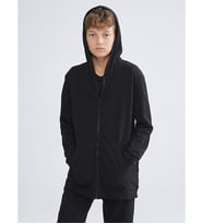 LCW Kids Siyah Kapüşonlu Erkek Çocuk Fermuarlı Sweatshirt
