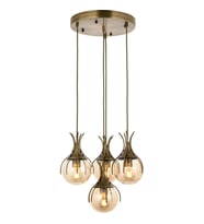 AVONNI AV-60161-4ET Eskitme Kaplama Modern Avize E27 Metal Cam 40cm