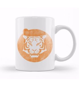 Retro Fort Boyard Tiger Kupa Bardak Porselen