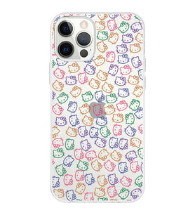 Apple iPhone 12 Pro Uyumlu Kapak Hello Kitty Tasarımlı Şeffaf Silikon Kılıf