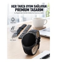 Mey İthalat® 3 Kordonlu AMOLED Ekran Bluetooth Aramalı Akıllı Saat Metal, Deri ve Silikon Kordon Set