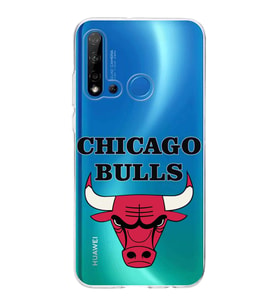 Huawei P20 Lite 2019 Uyumlu Kapak Chicago Bulls Tasarımlı Şeffaf Silikon Kılıf