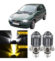 Opel Corsa B 1993-2000 Uyumlu Mercekli Far Ampulü Led Xenon Sarı-Beyaz Şimşek Etkili Uzun Kısa