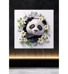 Lucena Metal Tablo Duvardaki Delik Koleksiyonu - Panda 3