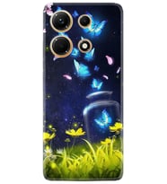 Infınix Note 30 Kılıf Resimli Desenli Baskılı Silikon Flowers Fox 1309