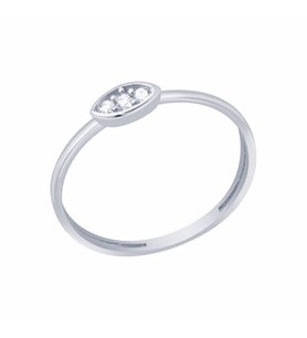 Diamond Line-Gülaylar Beyaz Altın 14 Ayar Geometrik Yüzük