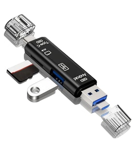 5 in 1 Çok Fonksiyonlu USB 2.0 Micro Sd Kart Okuyucu - Usb/micro Usb/type-C Çıkışlı, Otg Çevirici