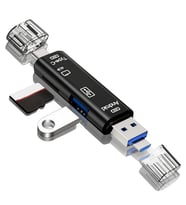 5 in 1 Çok Fonksiyonlu USB 2.0 Micro Sd Kart Okuyucu - Usb/micro Usb/type-C Çıkışlı, Otg Çevirici