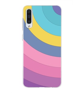 Samsung Galaxy A50  Kapak Renk Cümbüşü Tasarımlı Şeffaf Silikon Kılıf