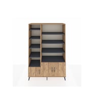 Hyperion Dolap 10 Raflı 3 Kapaklı 132x44x195 Çam-Çam/Antrasit