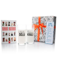 Babaya Hediye Kralın Kızı - Oğlu Tasarımlı 2li Rakı Bardağı Seti