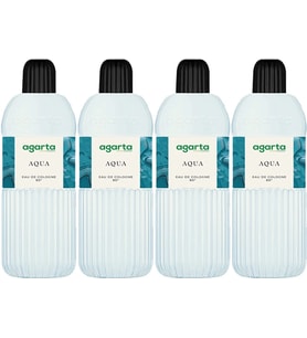 Agarta Kolonya 400 ML Aqua 80 Derece Pet Şişe (4 Lü Set)