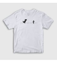 Presmono Unisex Çocuk Beyaz No Internet Dinosaur Dinozor T-Shirt 361829tt