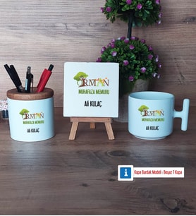 Orman Muhafaza Memuru Dekoratif Taş, Kalemlik, T Kupa Bardak Hediye