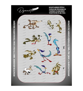 Coyote Road Runner Yol Koşucusu Tekstil Ütü İle Yapışan Transfer Baskı Kağıdı DTF BASKI