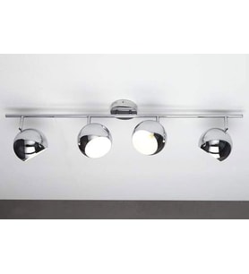 Rsylight Retro Krom Kaplama 180 Derece Hareketli Modern Spor 4 Lü Led Spot Avize Beyaz Ampullü